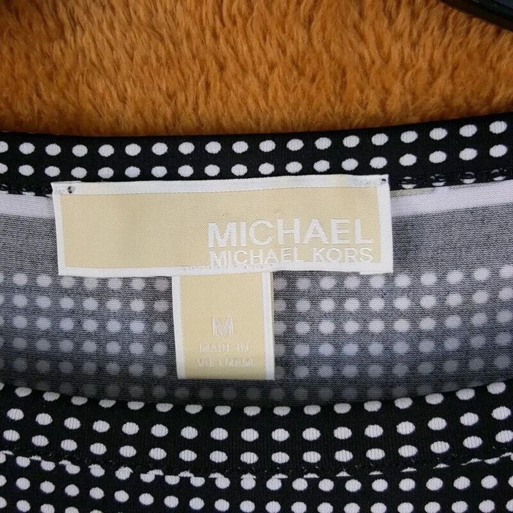 MICHAEL KORS Womens Dress Medium Black Pullover Sheath Jersey Stretch Chain Link